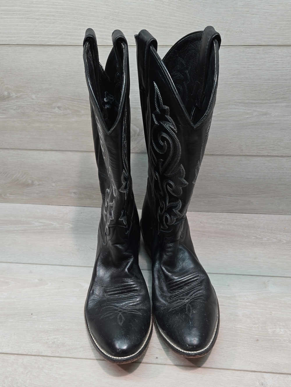 Justin Mens 1409 London Calfskin Leather Western Boots Embroidered Shoes 11.5D - Picture 3 of 10